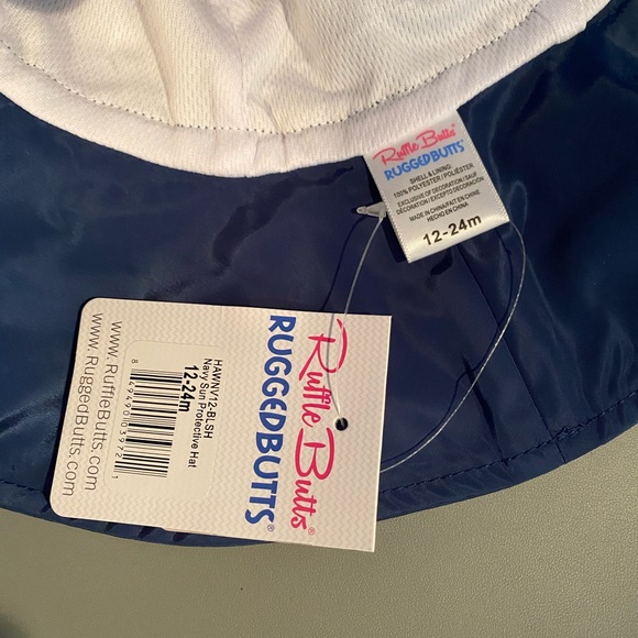 RuggedButts toddler sun hat blue with N monogram - Picture 2 of 2